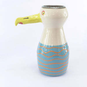 Seagull vase orange stripe