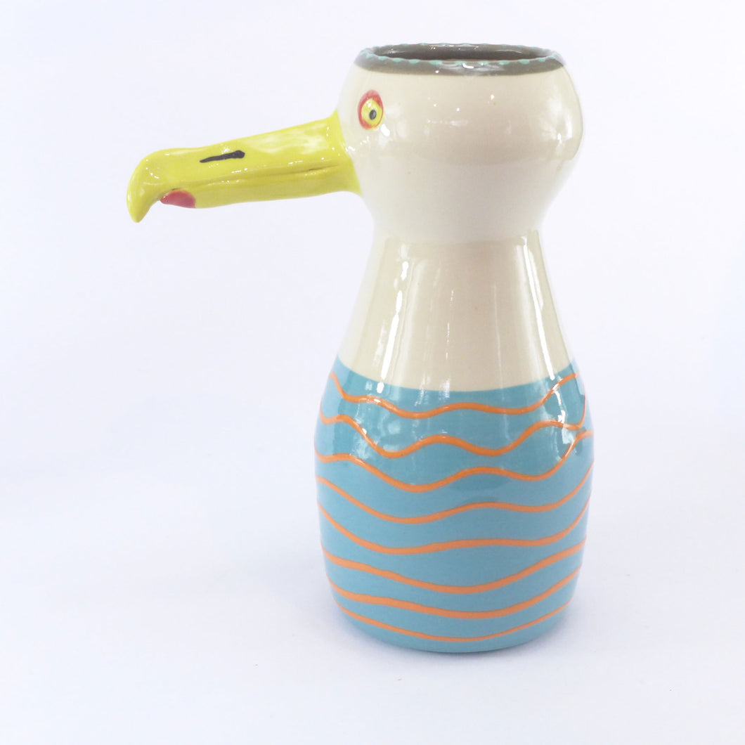Seagull vase orange stripe