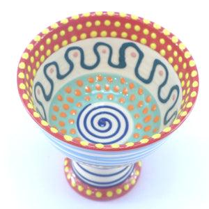 Sundae dish turquoise swirl
