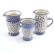 Load image into Gallery viewer, Spotty small jug white and blue 2