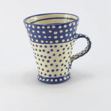 Load image into Gallery viewer, Blue flared spotty mug