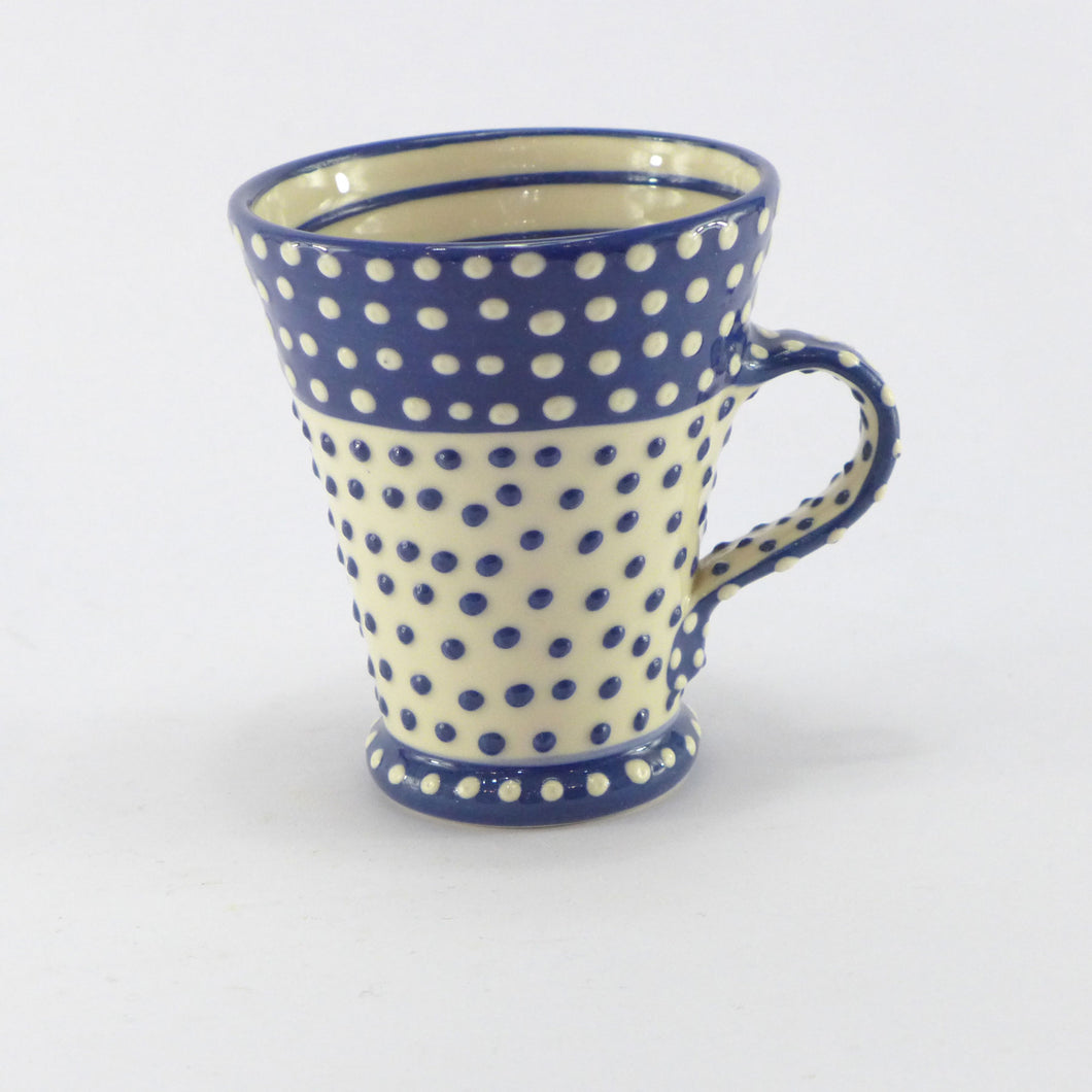 Blue flared spotty mug