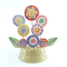 Load image into Gallery viewer, Ceramic flower arrangement brown base