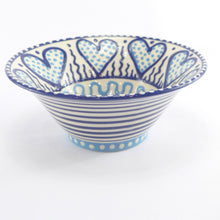 Load image into Gallery viewer, Blue heart medium bowl