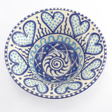 Load image into Gallery viewer, Blue heart medium bowl