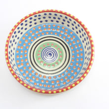 Load image into Gallery viewer, Blue and multi medium pet bowl