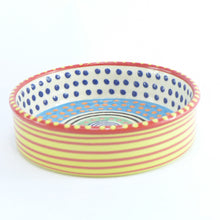 Load image into Gallery viewer, Blue and multi medium pet bowl