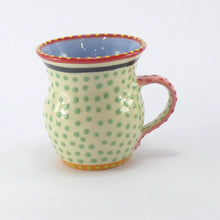 Load image into Gallery viewer, Pale green spotty mug