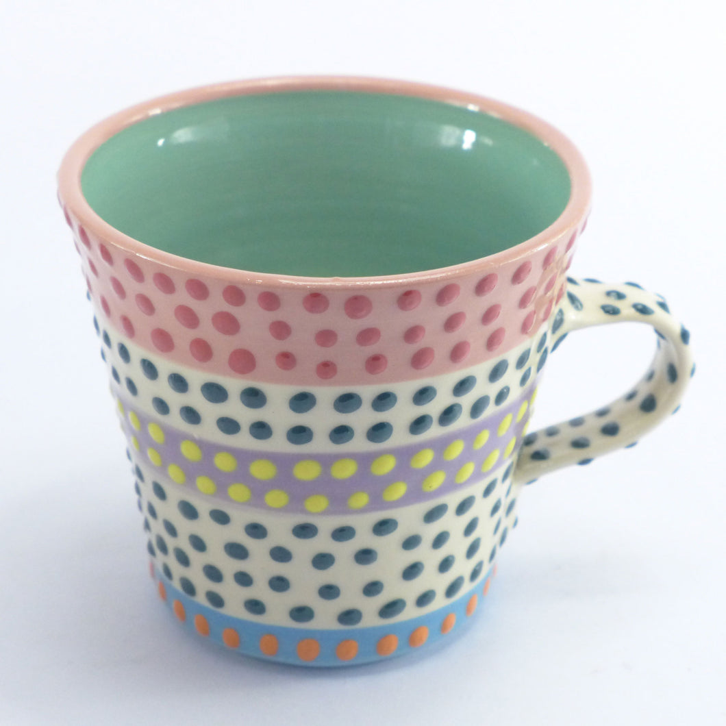 Pink edge xl spotty mug