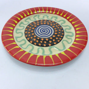 Red spotty side plate