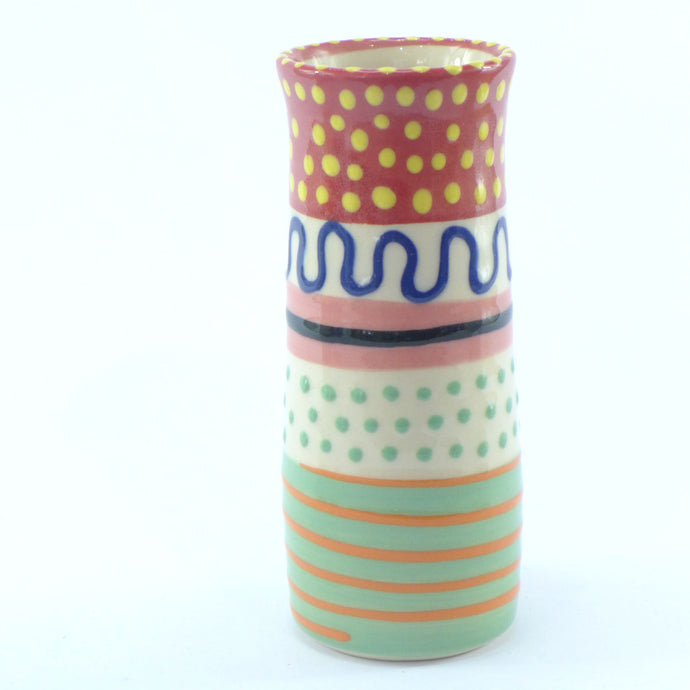 Red edge spotty vase