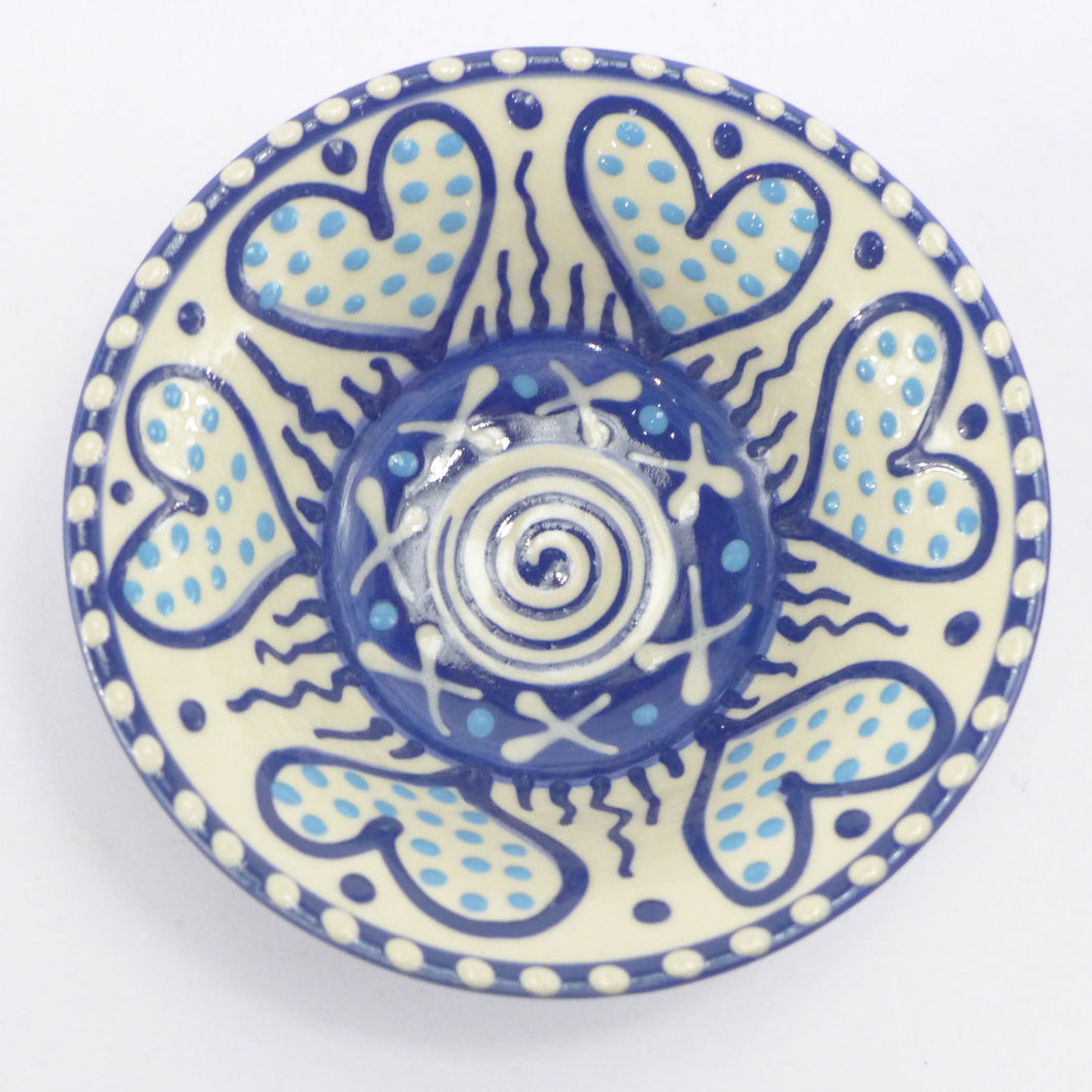 Blue heart small bowl