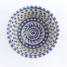 Load image into Gallery viewer, Blue small pet bowl single line of dots