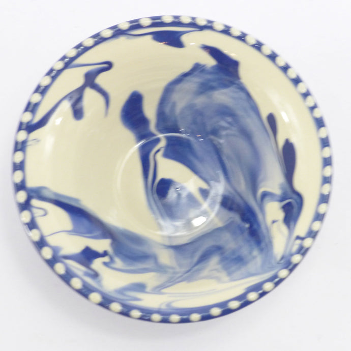Blue marbled small bowl 1