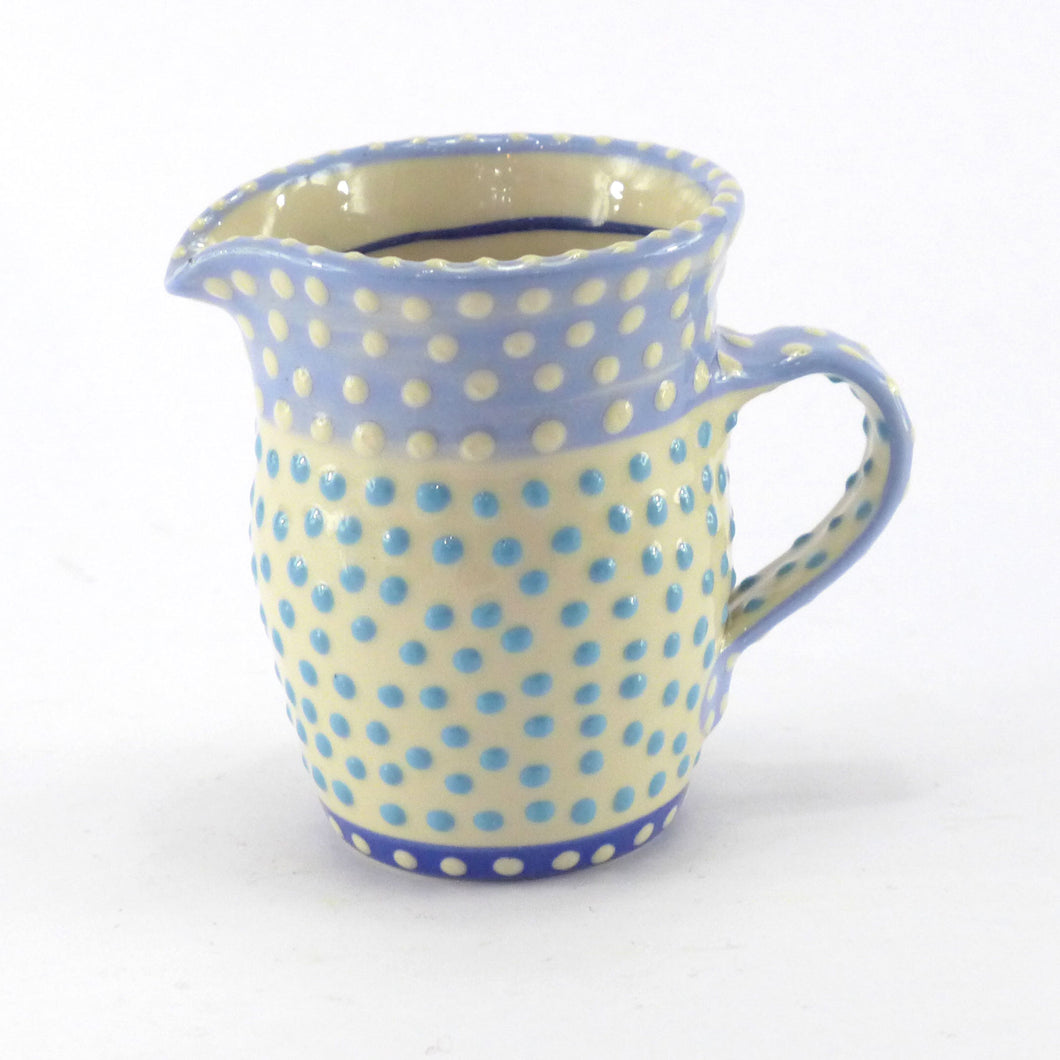 Pale blue spotty small jug