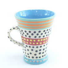 Load image into Gallery viewer, Turquoise stripe edge flared mug