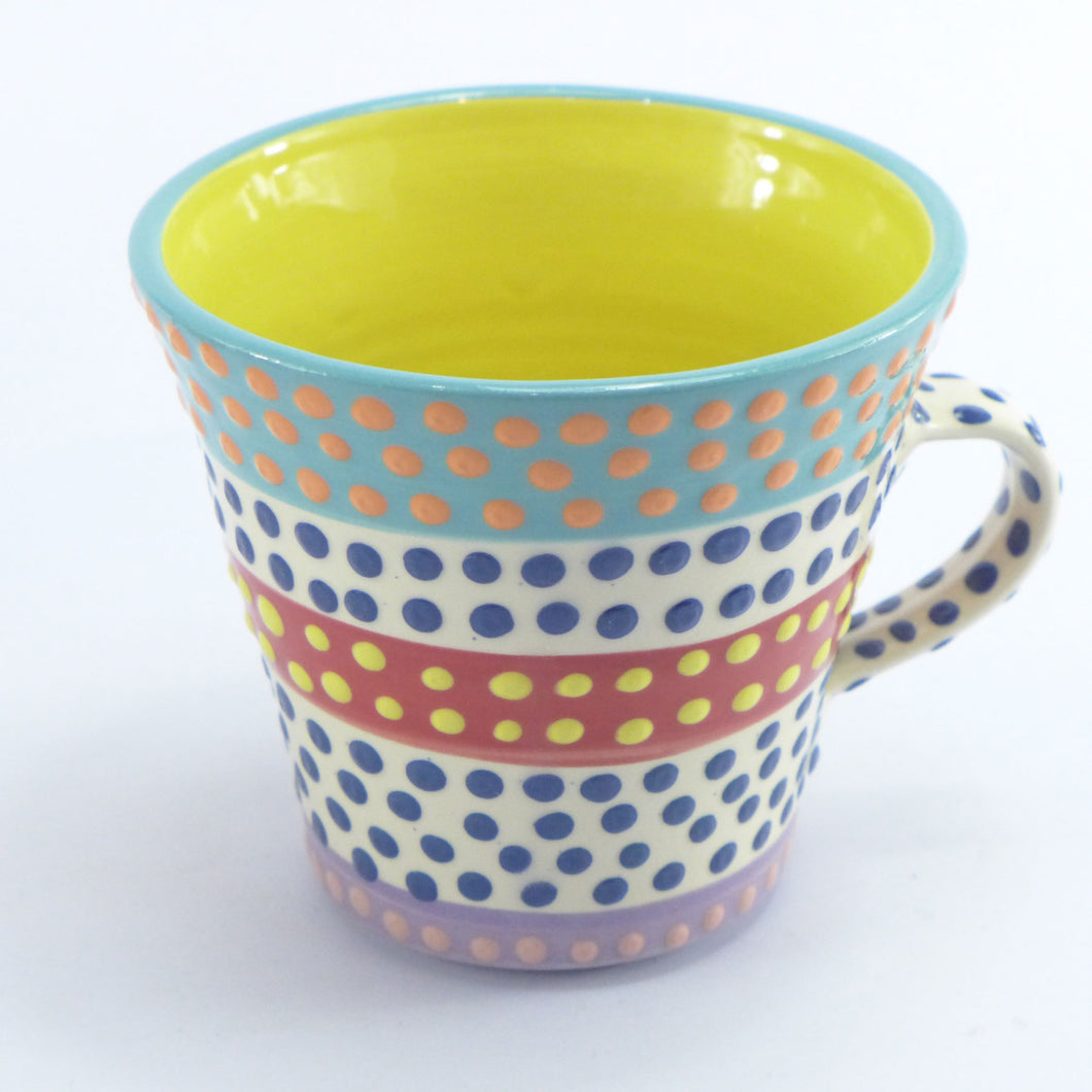 Turquoise edge xl spotty mug