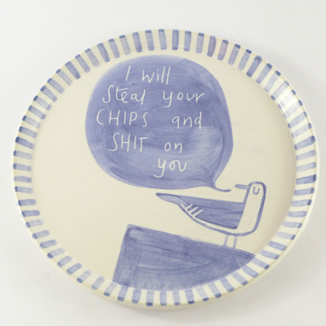 I will steal your chips seagull plate