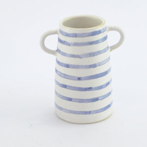 Handled vase narrow stripes