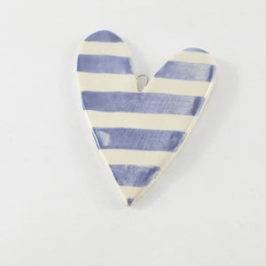 Hanging blue and white heart