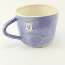 Load image into Gallery viewer, Blue and white mug with mermaid