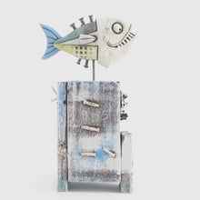 Load image into Gallery viewer, Blue fish on a nailed stack
