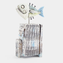 Load image into Gallery viewer, Blue fish on a nailed stack
