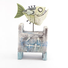 Load image into Gallery viewer, Green fish on a nailed stack