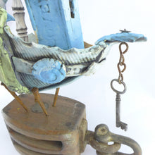 Load image into Gallery viewer, Large ship on a block and pulley