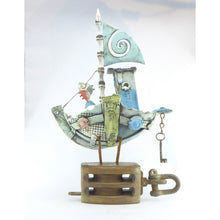 Load image into Gallery viewer, Large ship on a block and pulley