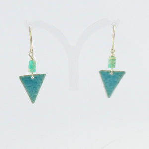 Triangle enamelled earrings NPA03