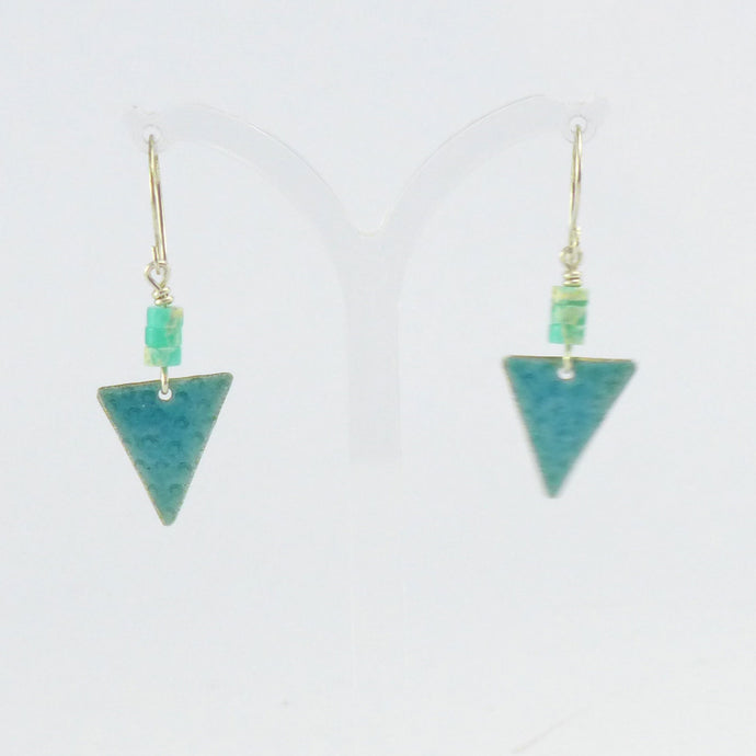 Triangle enamelled earrings NPA03