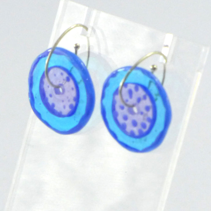 Jam Tart Glass Earrings Turquoise & Blue