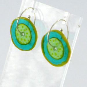 Jam Tart Glass Earrings Turquoise & Green