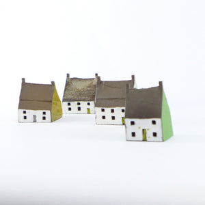Ceramic house with mustard gable PMJ06