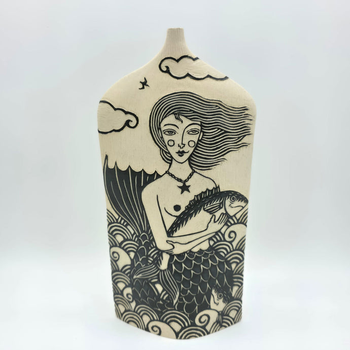 Mermaid and Big Fish Tall Vessel