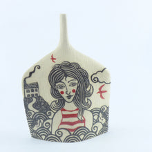 Load image into Gallery viewer, Stripy Swimmer in the waves Small Vessel