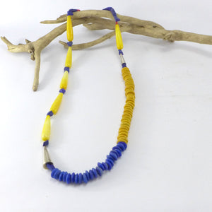 Lapis, dyed jade, coral and glass necklace R4