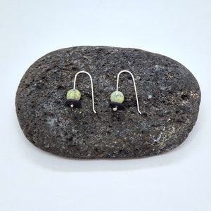 Serpentine and sterling silver earrings CB88