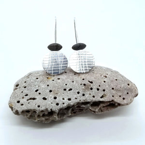 Grey jasper and sterling silver earrings CB57