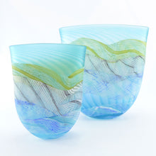 Load image into Gallery viewer, Medium Spring Tides Seashore Glass Flat Vase
