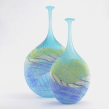 Load image into Gallery viewer, Medium Spring Tides Seashore Glass Flattened Flask