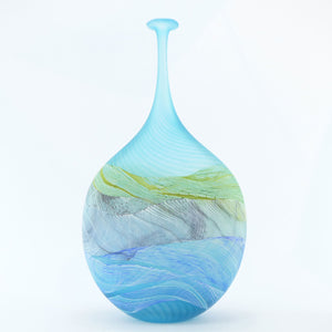 Medium Spring Tides Seashore Glass Flattened Flask