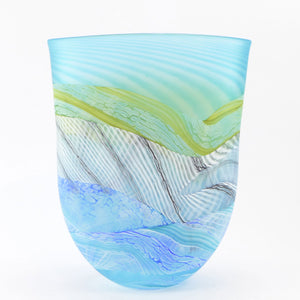 Small Spring Tides Seashore Glass Flat Vase