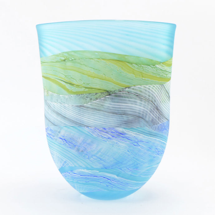 Small Spring Tides Seashore Glass Flat Vase