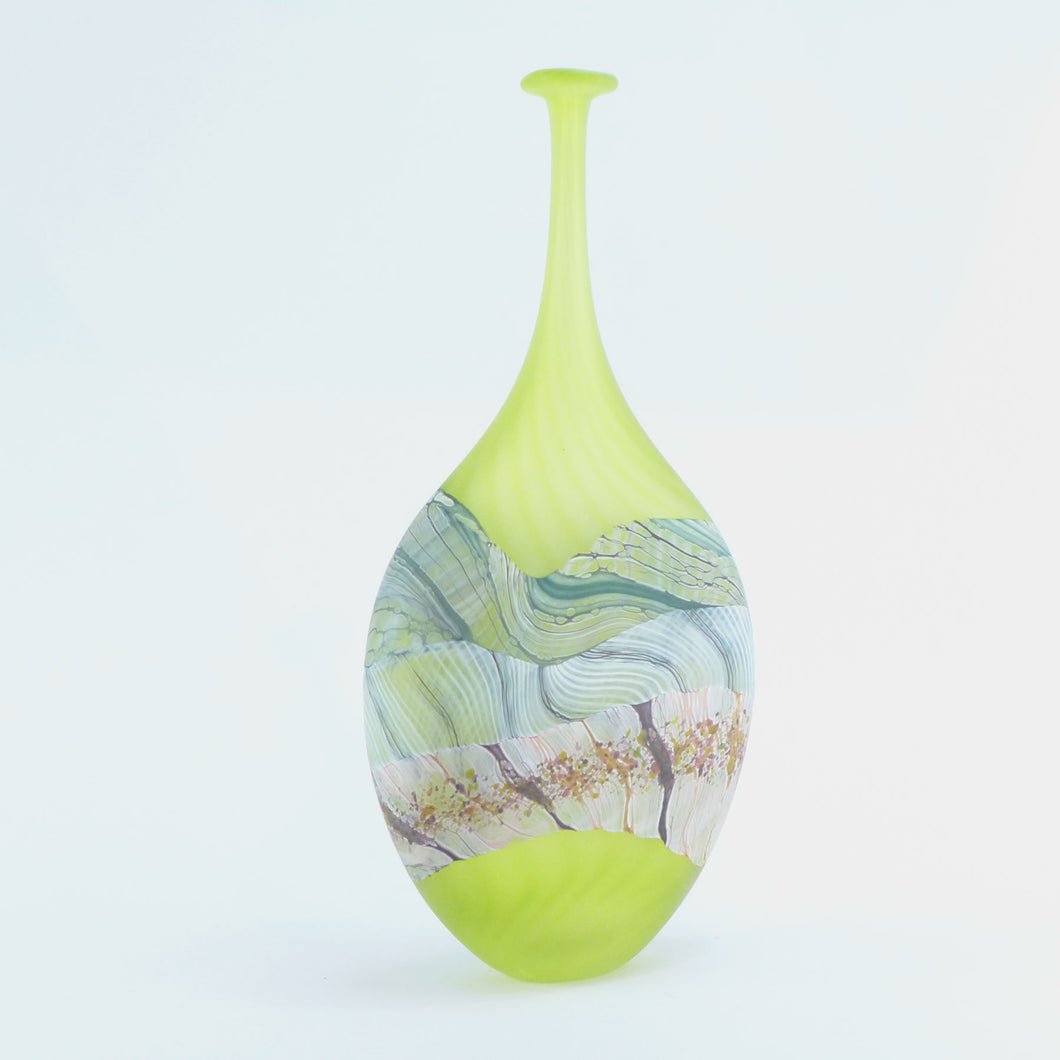 Small Samphire Flattened Glass Flask