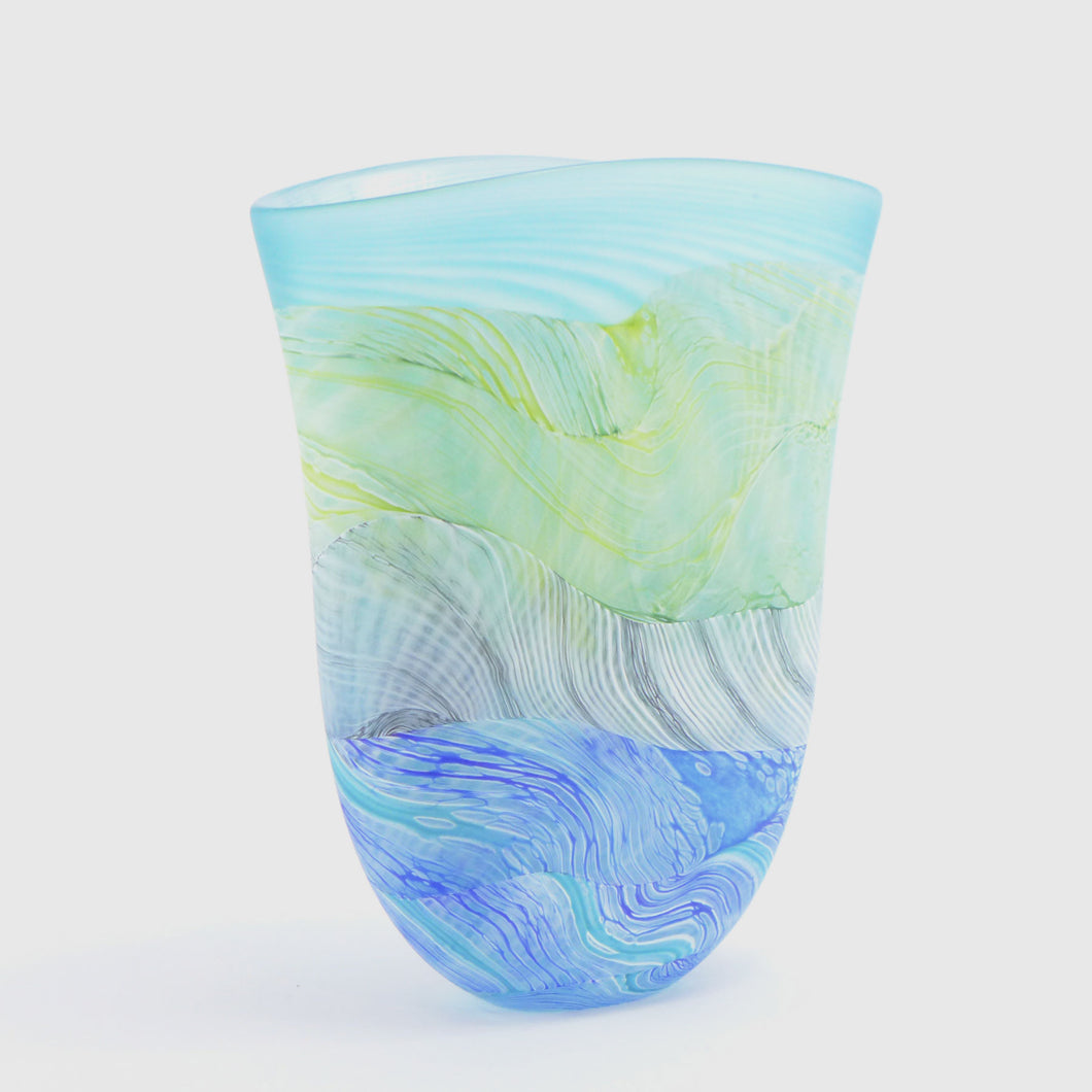 Small Spring Tides Seashore Glass Flat Vase 1