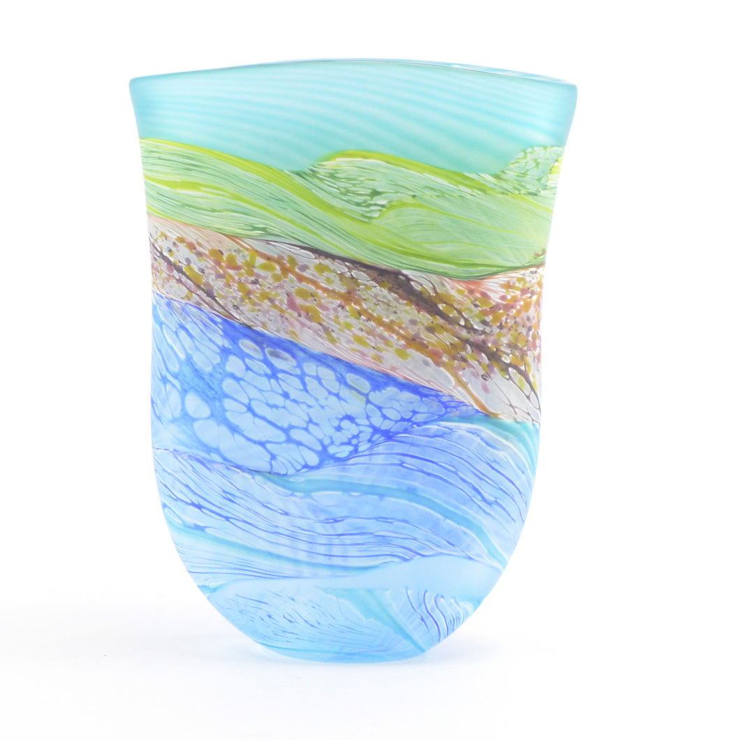 Small Waves Glass Flat Vase 1