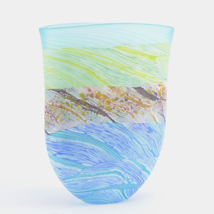 Small Waves Glass Flat Vase 2