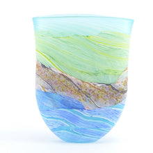 Load image into Gallery viewer, Small Waves Glass Flat Vase 2